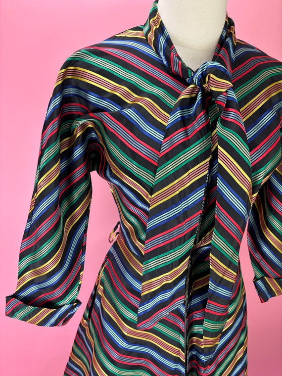1940’s Rainbow Satin Housedress - image 3