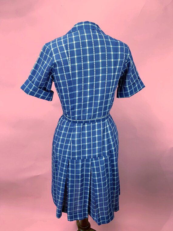 1960’s Drop Waist Plaid Day Dress Medium Scooter … - image 2