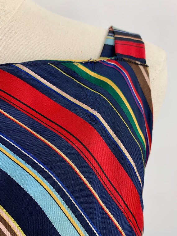 1950's Rainbow Satin Striped Sundress Size Small - image 5