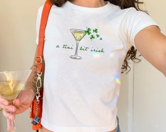 A Tini Bit Irish St. Patrick's Day PNG, Lucky Shamrock Shirt (Digital File)