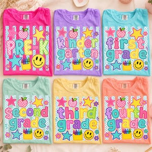 Back to School Bundle Striped Shirt PNG Teacher Grade Level Shirt Back to School Teacher Team Cute Matching Teacher Trendy Teacher Squad PNG