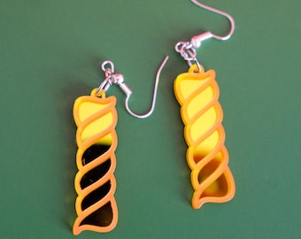 Pendientes de pasta rotini / joyería acrílica llamativa