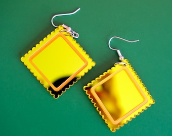 Pendientes de pasta de ravioles / joyería acrílica llamativa