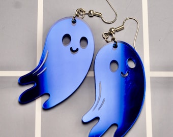 Joyas con efecto espejo de fantasmas / Pendientes colgantes de fantasmas / Accesorios espeluznantes para Halloween