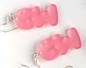 Pendientes EW / acrílico cortado con láser / joyería divertida