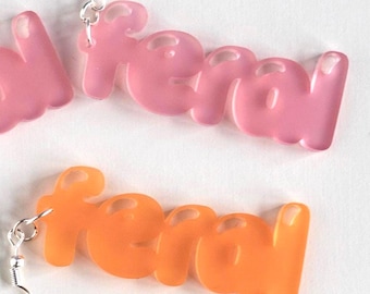 Pendientes FERAL / acrílico cortado con láser / joyería divertida