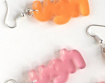 Pendientes UGH / acrílico cortado con láser / joyería divertida