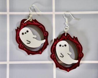 Joyería de fantasmas victorianos / Pendientes colgantes de fantasmas / Accesorios espeluznantes de Halloween