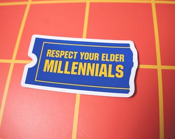 Pegatina "Respeta a tus mayores" para millennials / Regalo para fans de Blockbuster Video