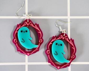 Joyería de fantasmas victorianos / Pendientes colgantes de fantasmas / Accesorios espeluznantes de Halloween