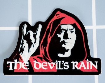 Pegatina de The Devil's Rain con Ernest Borgnine / película de terror de culto