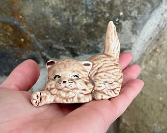 Vintage Hand Painted Ceramic Cat Figurine