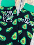 Personalized Anniversary Socks, Embroidered Fruit Design, 4th Anniversary Gift