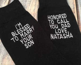 Father of the Groom gift - Blessed to Marry Your Son - Mens Dress Socks - special walk - Wedding Gift - Dad Gift - Father of the Groom socks