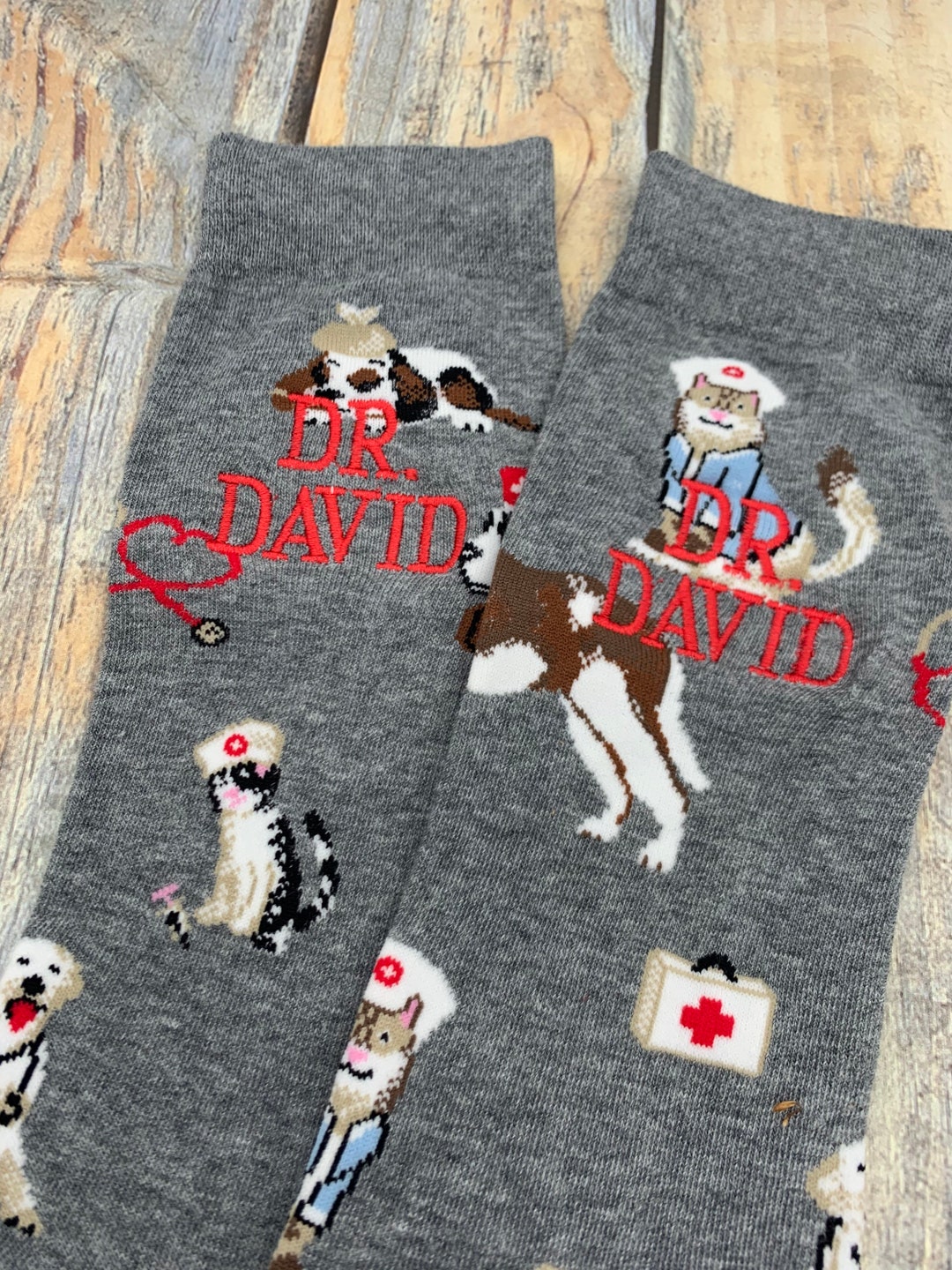 Veterinarian Socks Vet Socks Mens Embroidered Socks Vet Etsy