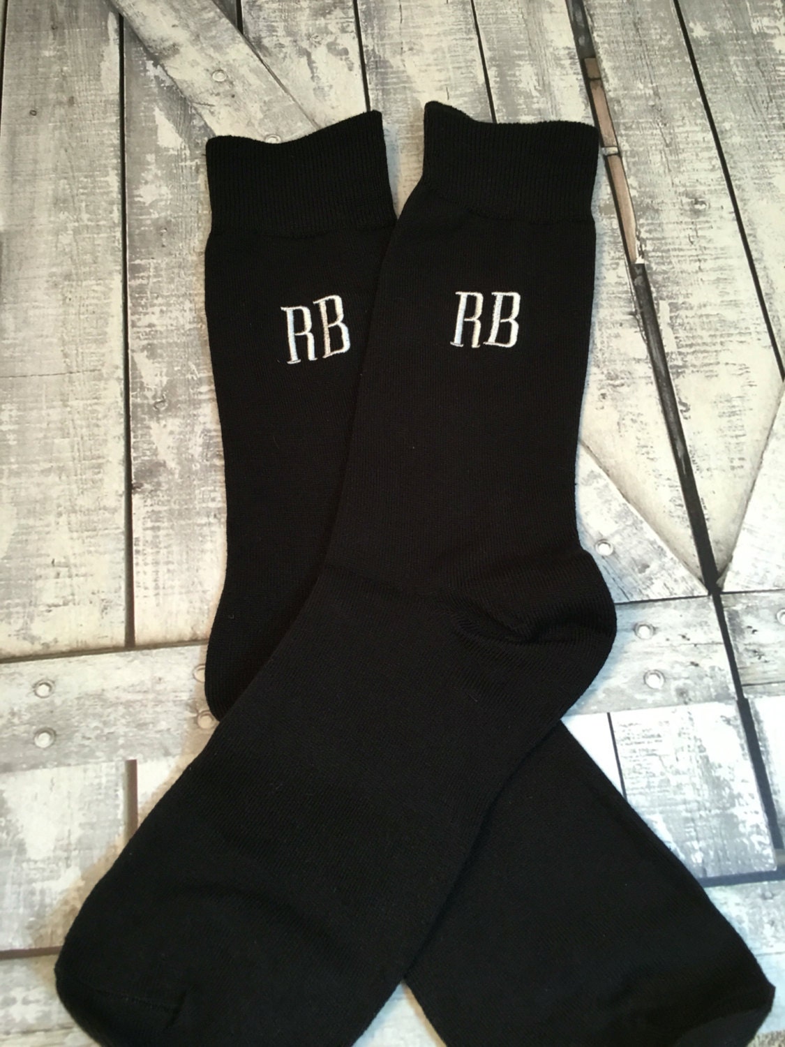 Mens Monogram Socks Crew Length groomsmen gift grooms | Etsy