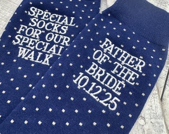 Personalized Father of the Bride Wedding Socks: Embroidered Gift