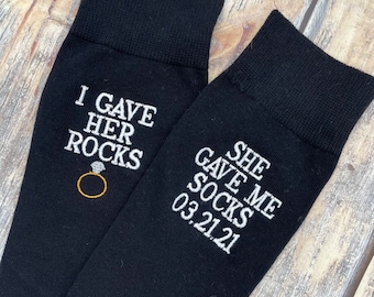 Embroidered Groom Socks – Funny Wedding Gift for Him