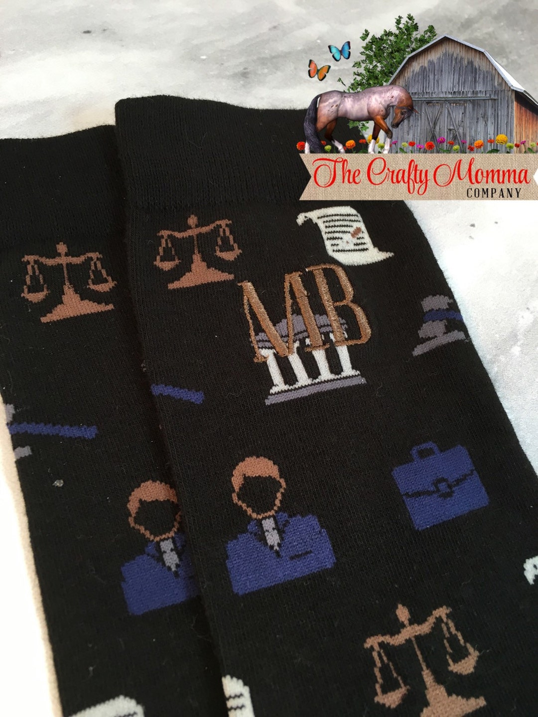 Lawyer Socks Mens Monogram Socks Law School Graduation Etsy