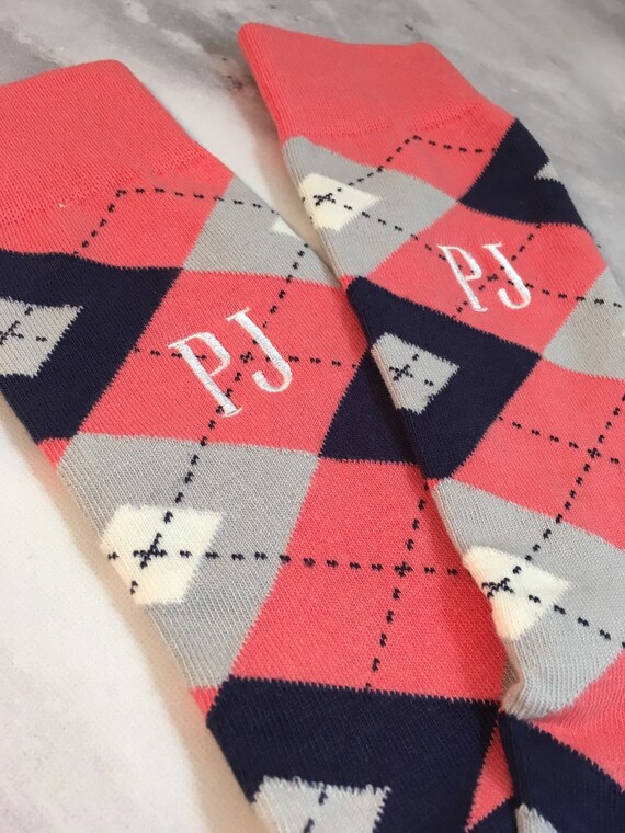 coral and navy mens socks