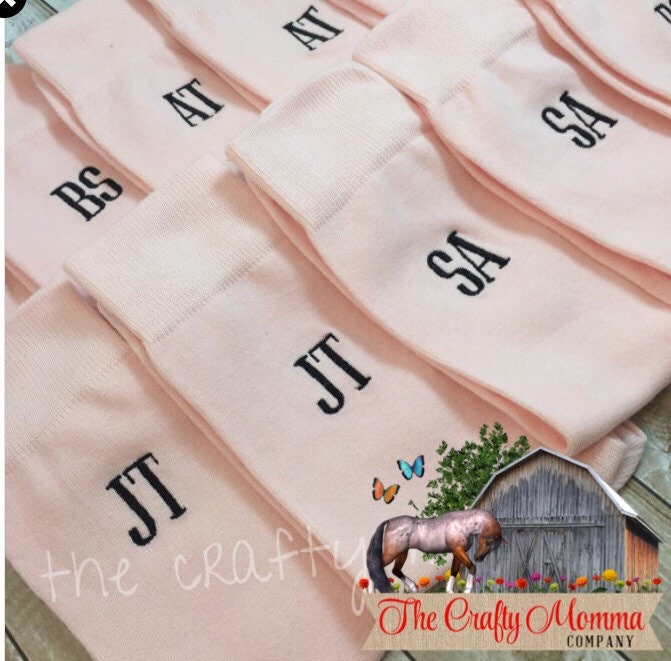 Blush Pink Grooms Socks Monogrammed Mens Dress Socks Etsy