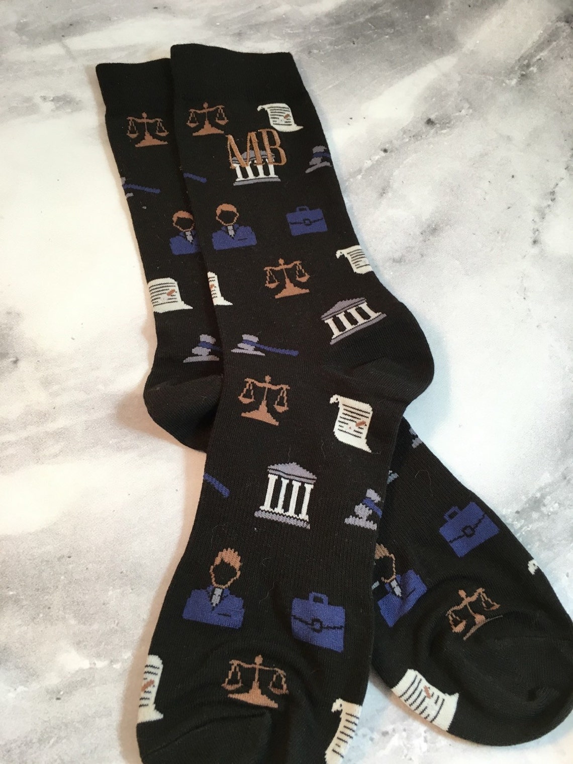 Lawyer Socks Mens Monogram Socks Law School Graduation Etsy