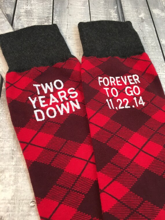 Anniversary Socks cotton second anniversary gift mens Etsy