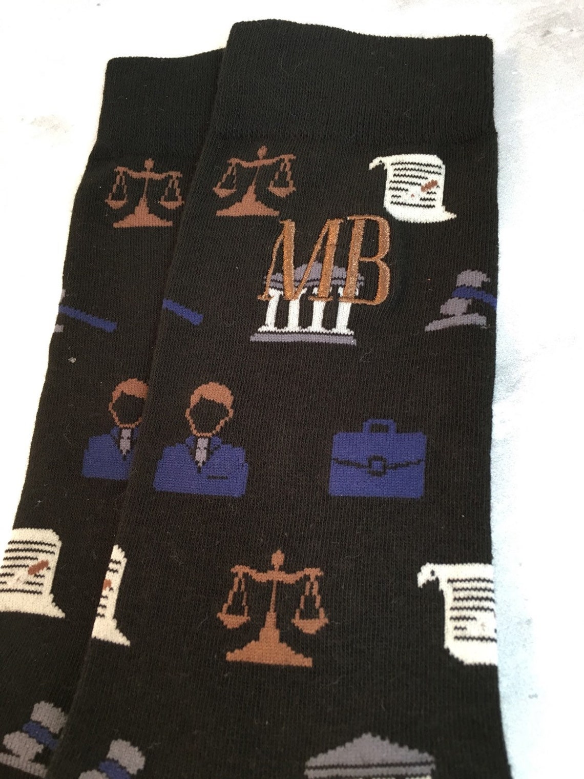 Lawyer Socks Mens Monogram Socks Law School Graduation Etsy