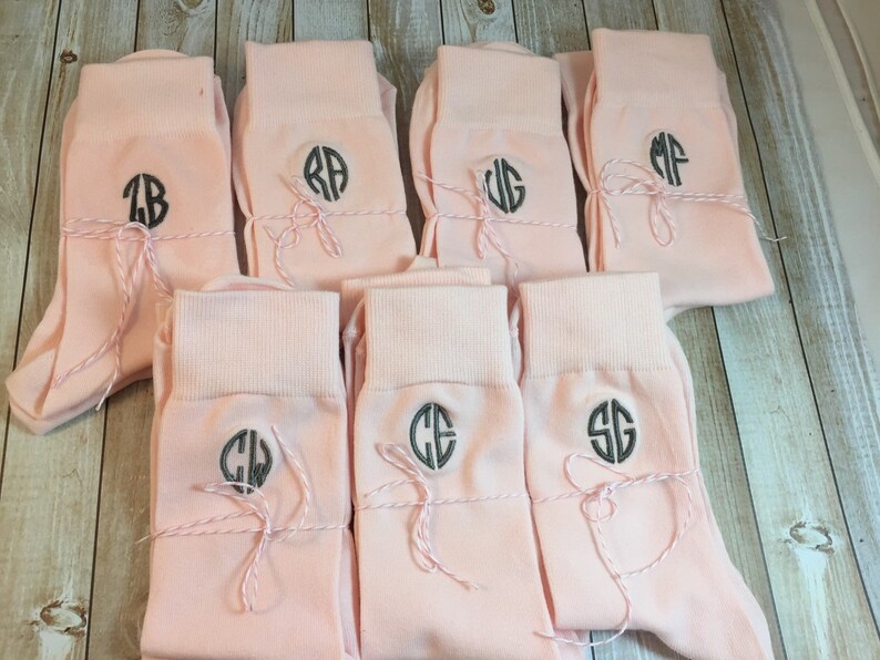 Blush Pink Grooms Socks Monogrammed Mens Dress Socks Etsy