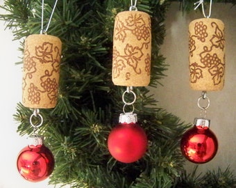 Wine Cork Christmas Ball Ornaments