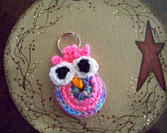 Crocheted Owl Keychain Etsy