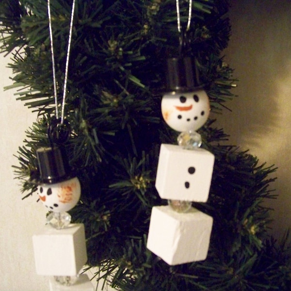 Twinkle the Block Snowman Ornament