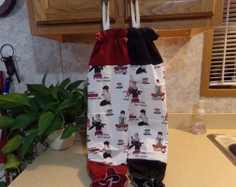 Grocery Bag Holder, Coffee Theme Bag Holder, Retro Grocery Bag Holder, Farmhouse Bag Holder, Country Bag Holder,