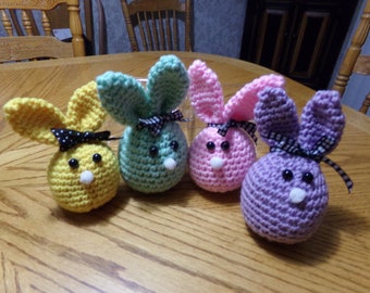 Easter Bunnies, Crochet Bunnies, Tiered Tray bunny, Bowl Fillers, Farmhouse Decor, Easter Gift, Country Easter