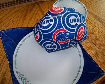 Microwave Bowl Cozy, Chicago Cubs Bowl Cozy, Fathers Day, Microwave Sports Cozy, Chicago Cubs, Microwave Bowl Hot Pad