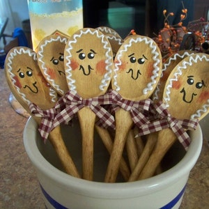 Gingerbread Wooden Spoon, Kitchen Decor, Package Decorations, Gingerbread Wood Spoon