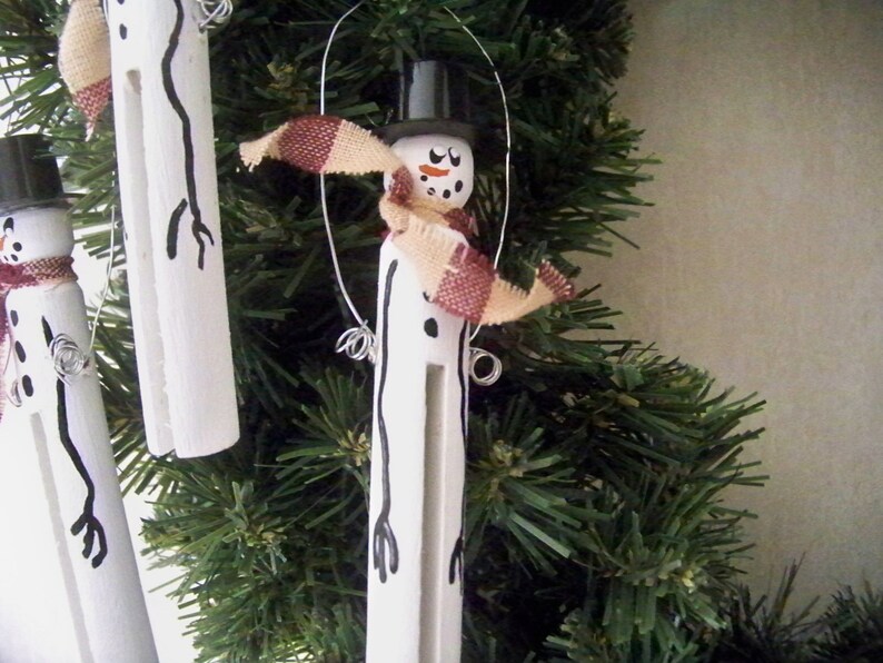 Snowman Clothespin Ornament | Etsy