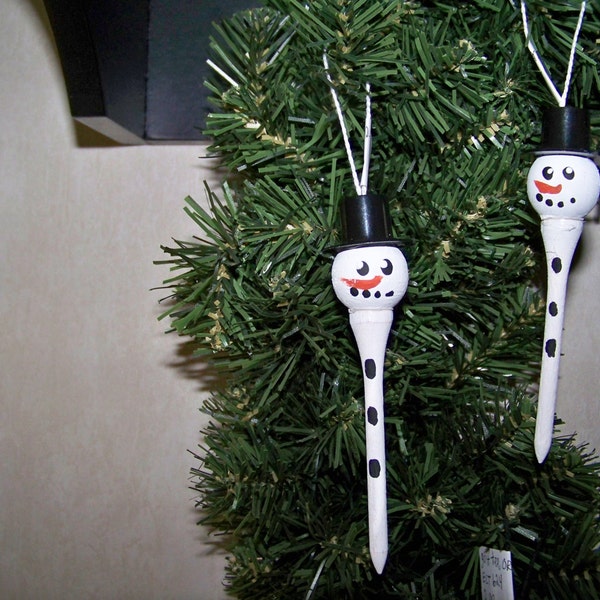 Golf Tee Snowman Ornament