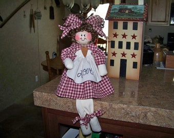 Inspirational Shelf Sitter Doll,  Farmhouse Doll. Rustic decor, Farmhouse decor, Christian decor, Personalized Doll, Country Doll