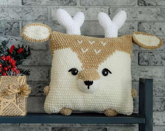 Amigurumi Reindeer Pillow Crochet Pattern (PDF Download)