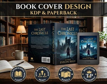 Book Cover Design Service for Kindle KDP and Paperback | Ebook Cover Full Spine Back Cover Wrap and 3D Promotional Marketing Mockup