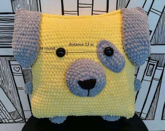 Amigurumi Pillow Dog Crochet Pattern | DIY Plush Toy Tutorial (PDF Download)