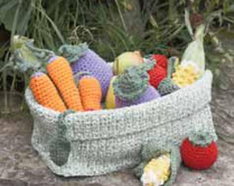 Crochet Veggies Basket Pattern PDF | DIY Handmade Tote Bag Tutorial | Stylish Boho Purse Digital Download