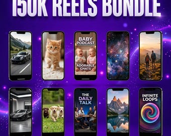 150K Viral Reels Bundle Master Collection | Instagram Reels TikTok YouTube Shorts Faceless Video Marketing Digital Download MRR PLR