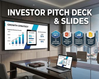 Investor Pitch Deck and Presentation Slide Design Service | Custom 16x9 PowerPoint Keynote and Google Slides Startup Pitch Deck