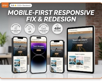 Mobielvriendelijke, responsieve website reparatie- en herontwerpservice | Optimalisatie van lay-outs voor mobiel en tablet, touch-navigatie en cross-browser compatibiliteit