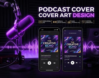 Podcast Cover Art Design Service | Professional High Resolution 3000x3000px Artwork Compliant with Apple Podcasts Spotify and YouTube