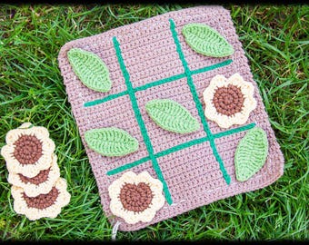Crochet Sunflower Tic Tac Toe Pattern PDF | DIY Botanical Floral Decor Tutorial | Cute Handmade Plant Download