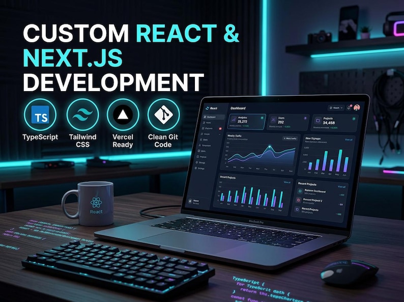 Custom React Next.js Frontend Development | Tailwind CSS, SSR, TypeScript (Service) image 1