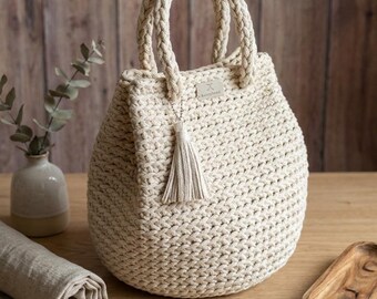 Crochet Tote Bag Pattern PDF | DIY Boho Handbag Tutorial (Digital Download)